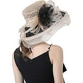 thumbnail image 6 of Women's Derby Church Hat Bridal Tea Party Wedding Party Sun Hat with Detachable Hat Flower as Fascinators, 6 of 6