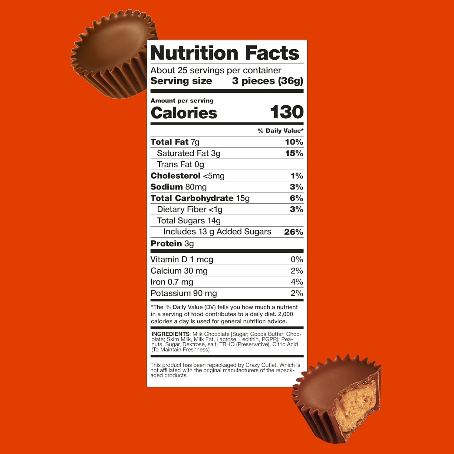 REESEScups Miniatures Milk Chocolate Peanut Butter Candy, Bulk Pack 2 Pounds