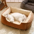 thumbnail image 3 of Square Dog Bed Pets Soft Cats Puppy Sofa Comfy Calming Resistant Slip With, 3 of 8