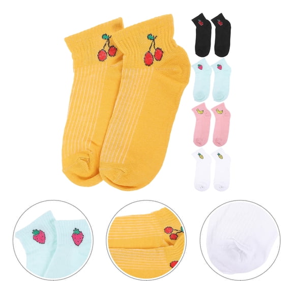 Alasum 5 Pairs Women's Cotton Socks Ankle Length Moisture Wicking Breathable Easy to Wash for Casual Wear