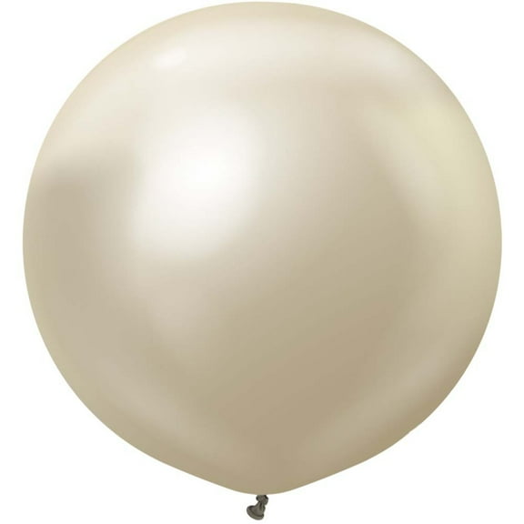 36 inch Kalisan Mirror White Gold Latex Balloons (2 Pack) - Party Supplies Decorations