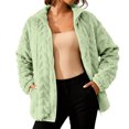 thumbnail image 2 of ZUKMRJPC Womens Fleece Jacket Full Zip Up Stand Collar Oversized Sweatshirt Fall Winter Warm Solid Color Casual Outwear with Pockets, 2 of 9