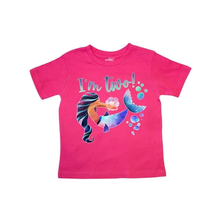 

Inktastic I m Two! 2nd Birthday Pink and Blue Mermaid Gift Toddler Boy or Toddler Girl T-Shirt
