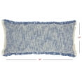 thumbnail image 2 of Blue and White Woven Heathered Lumbar Throw Pillow, 2 of 4