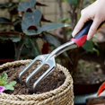 thumbnail image 4 of Agricultural Tool Set Three-piece Garden Tool Set Aluminum Alloy Red Garden Tool Set 3-piece Set Shovel + Three Forks, 4 of 5