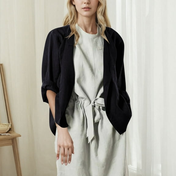 Xdegoge Cardigans for Women Linen Shirts Trendy Dressy Casual Blouses Long Sleeve V Neck Fall Fashion Tops Open Front Loose Casual Oversized Shirts Vacation Beach Tee Shirts Blusas De Mujer En Oferta