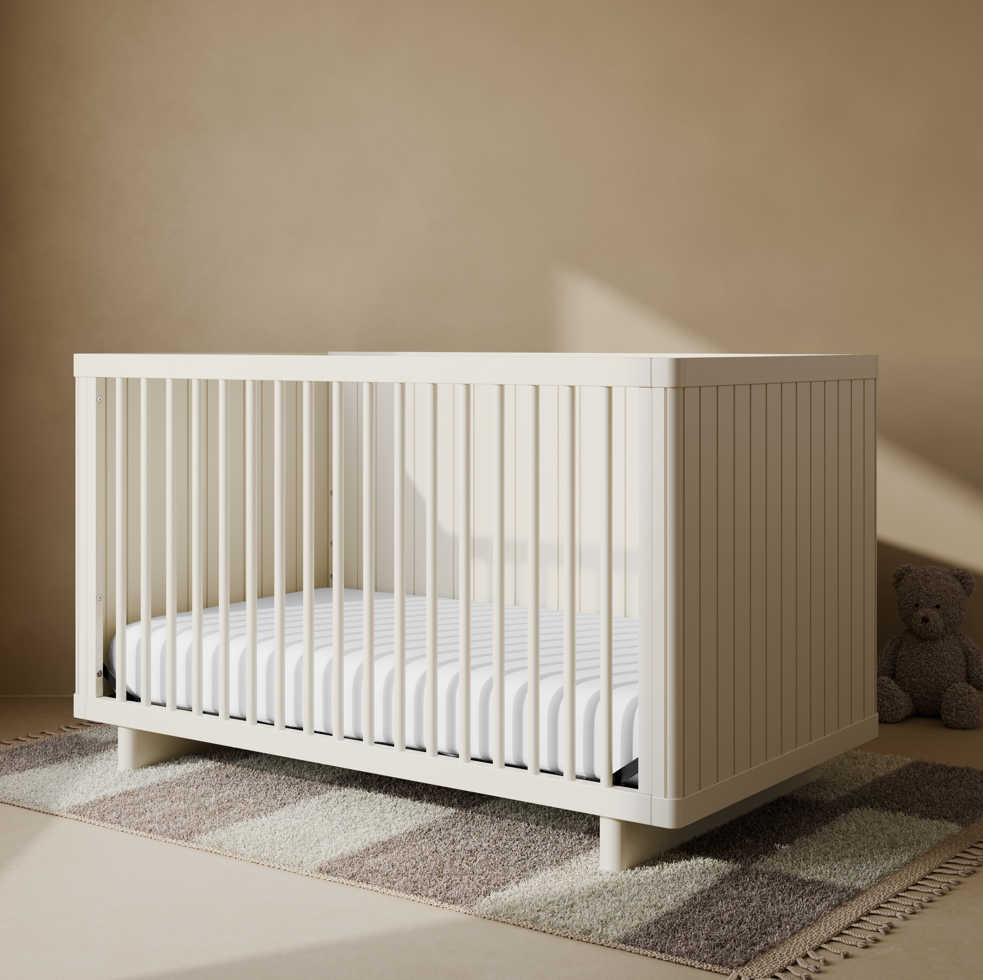 Art of Nursery by Storkcraft Kyoto Deluxe Convertible Crib with Bonus Toddler Guardrail, Frosted Oat