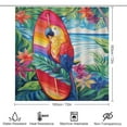 thumbnail image 2 of Hawaiian Style 4 Piece Shower Curtain Sets, with Non-Slip Rugs, Toilet Lid Cover And Bath Mat, for Bathroom Decor Set, 2 of 8