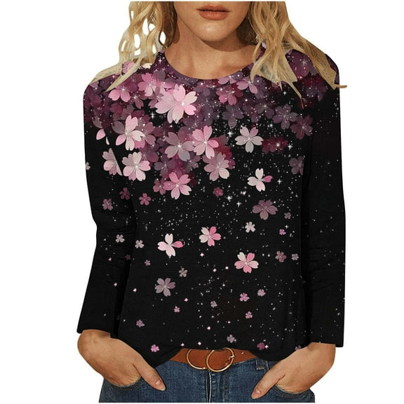 SHE IS My Items Long Shirts for Women Trendy Womens Fall Tops Dressy Blouses for Women Elegant Evening Party Basic Oversized Graphic Tees for Women