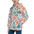 thumbnail image 2 of Pofeuu Sea Creatures Print Kids Pullover Hoodies Warm Thick Hooded Sweatshirt with Packet for Boys Girls-Small, 2 of 6