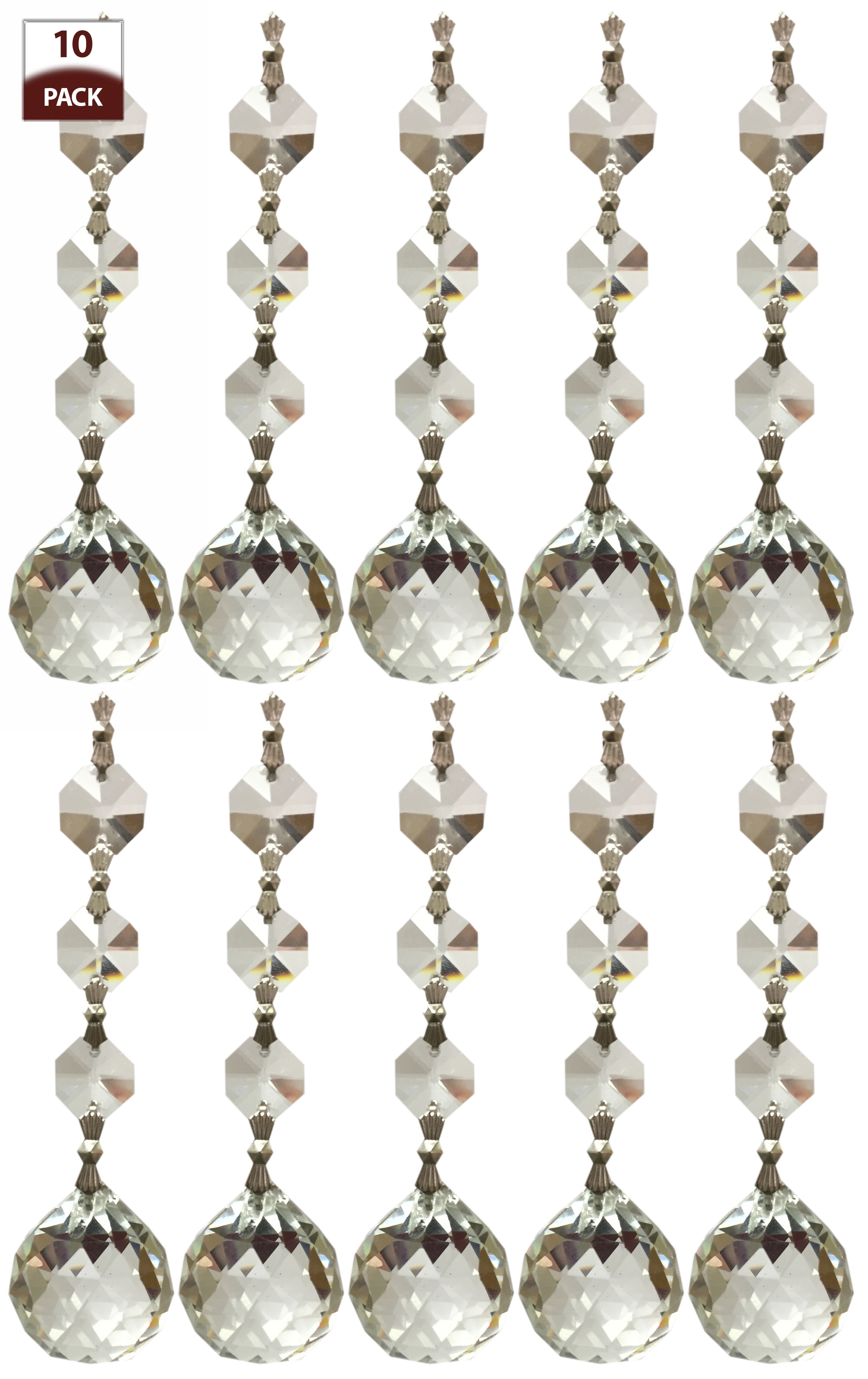 Royal Designs 10 Pack Chandelier Replacement Crystal Prisms Clear