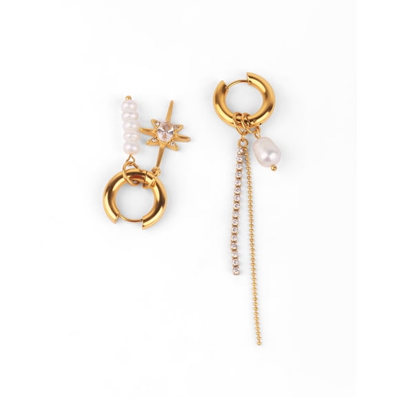 Flora Zircon Pearl Earrings