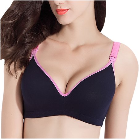 

REORIAFEE Push Up Nursing Bra Maternity Bra Breastfeeding Nursing Pregnant Maternity Bra One Piece Breastfeeding Underwear Navy XXXL