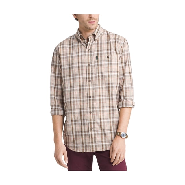 GH Bass & Co. Madawaska Trail - Camisa con botones para hombre, color beige, grande