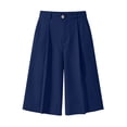 thumbnail image 4 of Xdegoge Women's High Waisted Wide Leg Culottes, Stylish Pleated Dress Shorts, Professional Business Casual Bottoms with Zipper Closure for Work and Daily Office Wear, 4 of 7
