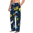 thumbnail image 2 of Daiia Funny Spaceships Men's Sleep Pant with Pockets and Drawstring,Pajama Pants-Small, 2 of 9