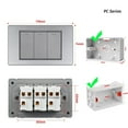 thumbnail image 4 of Melery 1gang 1way 2way Black PC Panel Brazil USA Italy Mexico 250V 16A Standard 118mm light Wall Switch On Off Push Button, 4 of 6