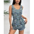 thumbnail image 2 of WQD Women’s Tank Top Summer Sleeveless Tops Pleated Floral Tank Shirt Crew Neck Loose Fit Casual Flowy Dressy Lightweight Tunic Blouse for Daily Fashion Wear, 2 of 6