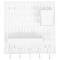 thumbnail image 1 of 1 Set Pegboard Wall Organizer Panels White Minimalist Design for Homeowners Kitchen Storage, 1 of 8