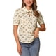 thumbnail image 1 of BLUSA CHIC para Mujeres con Cuello Caído, Cuello Abierto, Manga Abullonada, Camisa de Chifón L Color Albaricoque Blanco, 1 of 5