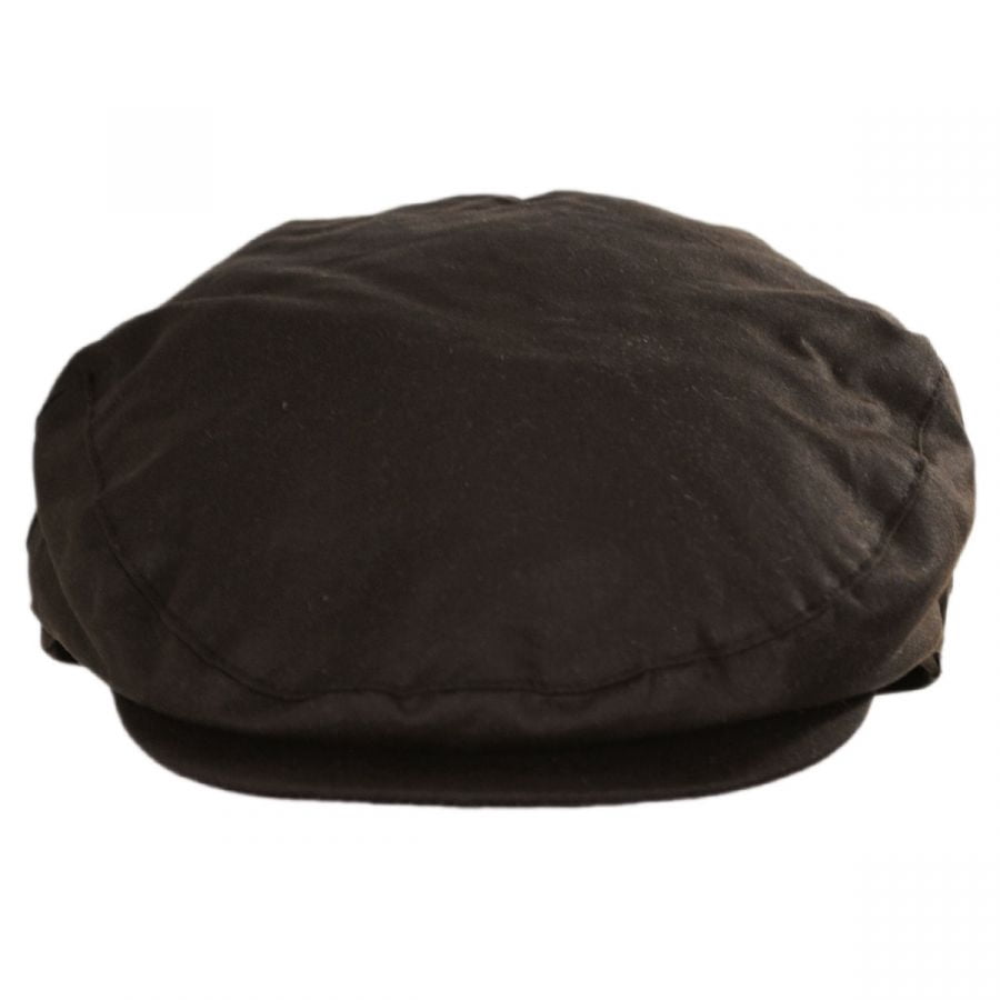 British Millerain Wax Cotton Ivy Cap - L - Brown