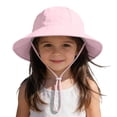 thumbnail image 5 of THDHVS Toddler Hat,Solid Color Cotton Bucket Hat with Bow Tie Breathable UPF Sun Protection Adjustable Strap Hat for Toddlers,Sun Hat Pink 1-2 Years, 5 of 9