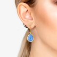 thumbnail image 2 of Latelita Petite Drop Earrings 18ct Gold Plated Sterling Silver Drop Natural Gemstone  Pear  Dark Blue Chalcedony Blue  Gold Perfect Partywear March, 2 of 4