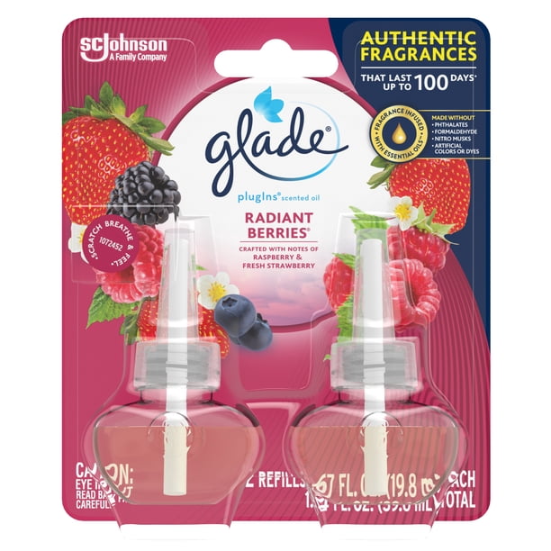 Glade PlugIns Refill 2 CT, Radiant Berries, 1.34 FL. OZ. Total, Scented