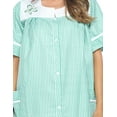thumbnail image 4 of Casual Nights Women's Snap - Front House Dress Short Sleeve Woven Housecoat Duster Lounger Robe with Pockets, 4 of 5