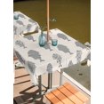 thumbnail image 2 of Outdoor Tablecloth with Umbrella Hole for Patio/Picnic/Party/Camping, Abstract Art Fish Grey Waterproof Table Cloth Square Cover Washable, Coastal Ocean Summer Linen Texture (60"x 60"), 2 of 8