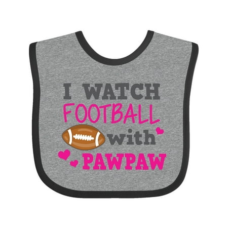 

Inktastic I Watch Football with My Pawpaw Gift Baby Girl Bib