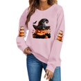 thumbnail image 3 of VKOYWKM Women's Halloween Print Crew Neck Sweatshirt Cute Spooky Graphic Sweatshirts Oversized Long Sleeve Sweatshirts Fall Pullover, 3 of 6