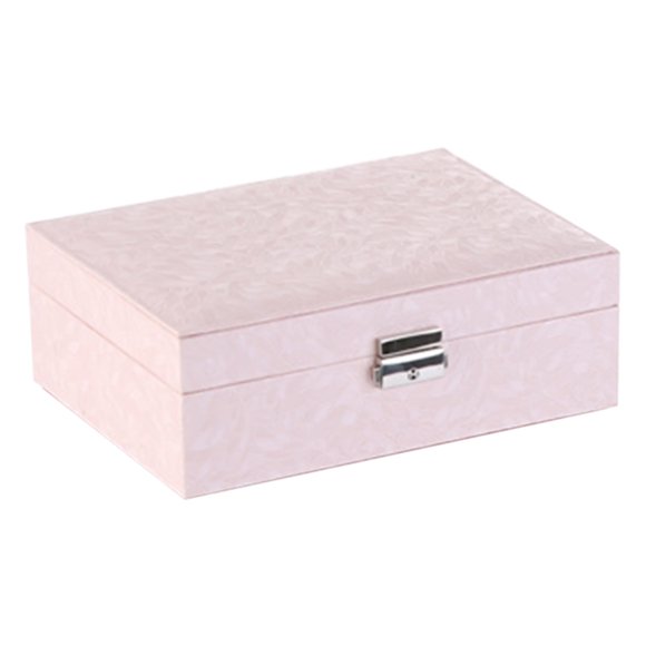 EGNMCR Jewelry Boxes & Organizers Jewelry Box With Lock Jewelry Organizer Storage Case With 2-Layers Display For Earrings Bracelets Rings Watches Jewelry Boxs