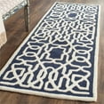 thumbnail image 4 of Safavieh Cambridge Collection CAM570M Handmade Moroccan Geometric Navy and Ivory Premium Wool Area Rug (4' x 6'), 4 of 9