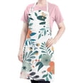 thumbnail image 5 of Pioneer Flower Floral Print Pattern Apron-Garden Aprons for Women with Pockets-Cotton Linen Waterproof Kitchen Cooking Gardening Aprons Adjustable for Kitchen,Cooking,BBQ and Salon 33x27 Inch, 5 of 7