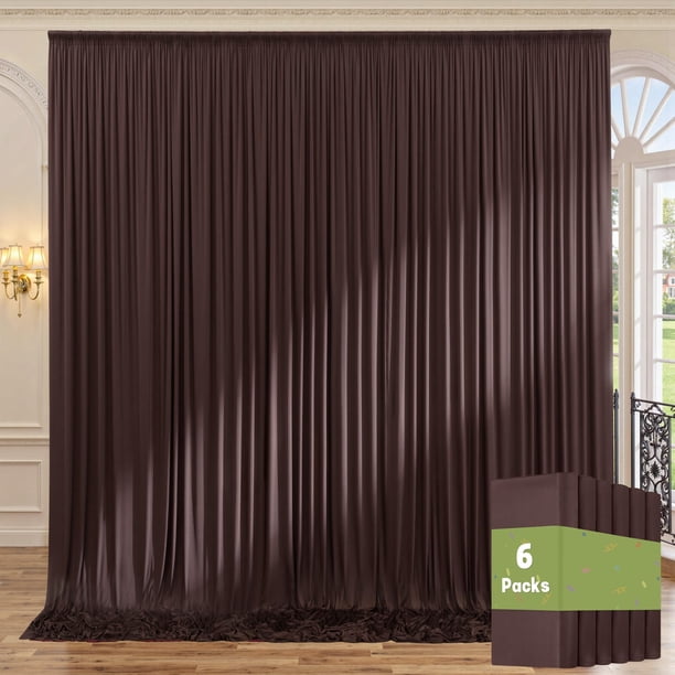 Cortina de telón de fondo NSSONBEN, color marrón, 9 x 3 m, poliéster, 6 paneles