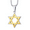 Silver /Gold, variant on Stainless Steel Box Chain Star of David Necklace for Men & Women, Mens Small Jewish Star Necklace, 18 Inch, Silver & Gold