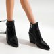 thumbnail image 3 of NECHOLOGY Botas Mujer Adulto Femenino Zapatos Botines de mujer Botines de tacón grueso con punta en para mujer, zapatos de fiesta a la , botines (Black, 7), 3 of 5
