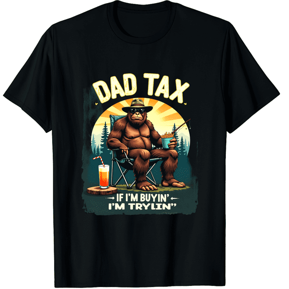 Unisex Dad Tax If I'm Buyin' I'm Tryin' Crew Neck Short Sleeve T-Shirt Black
