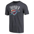 thumbnail image 2 of Men's Heather Navy Oklahoma City Thunder Distressed Team Logo Tri-Blend T-Shirt, 2 of 3