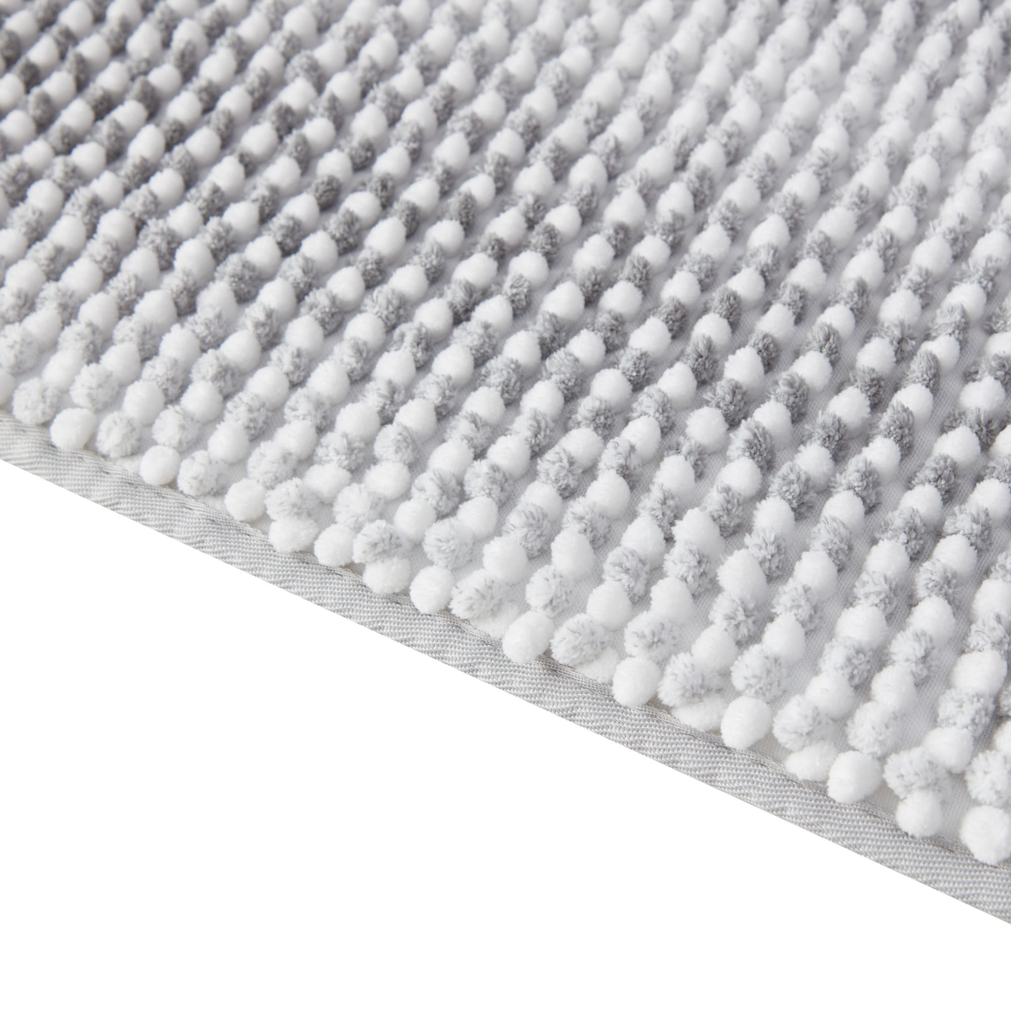 VCNY Home Memory Foam Noodle Grey Heathered Stripe Polyester Bath Rug, 20" x 30"