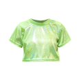 thumbnail image 2 of Timegard Vêtements pour Bébé Fille T-Shirts Courts Scintillants Manches Courtes Col Rond Haut Confortable Mode, 2 of 3