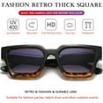 thumbnail image 2 of Square Sunglasses for Women Men Square Thick Frame Sun Glasses Simple Designer Style Shades, 2 of 6