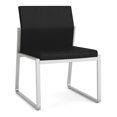 thumbnail image 1 of Gansett Reception Waiting Room Armless Guest Chair / Silver Steel / Black, 1 of 7