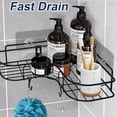 thumbnail image 4 of Estante de ducha de esquina para baño, estante flotante de fuerte adherencia, sin perforaciones, resistente al agua, organizador de ducha montado en la pared, color negro, diseño elegante y de gran, 4 of 5