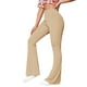 thumbnail image 1 of Pantalones de yoga acampanados con cintura alta elástica para mujer - Tejido acanalado, poliéster, largo completo, informal/deportivo - XS-XL, 1 of 3