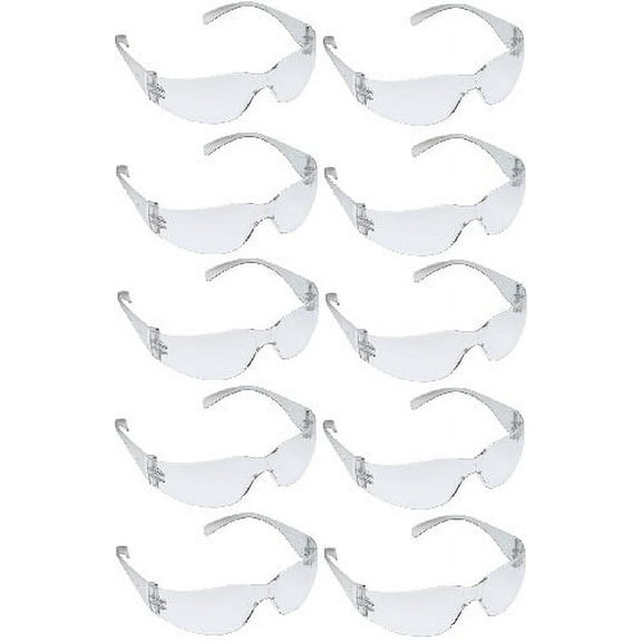 3M 11329 Tekk Virtua Anti-Fog Safety Glasses, Clear Frame/Lens, 10-PACK