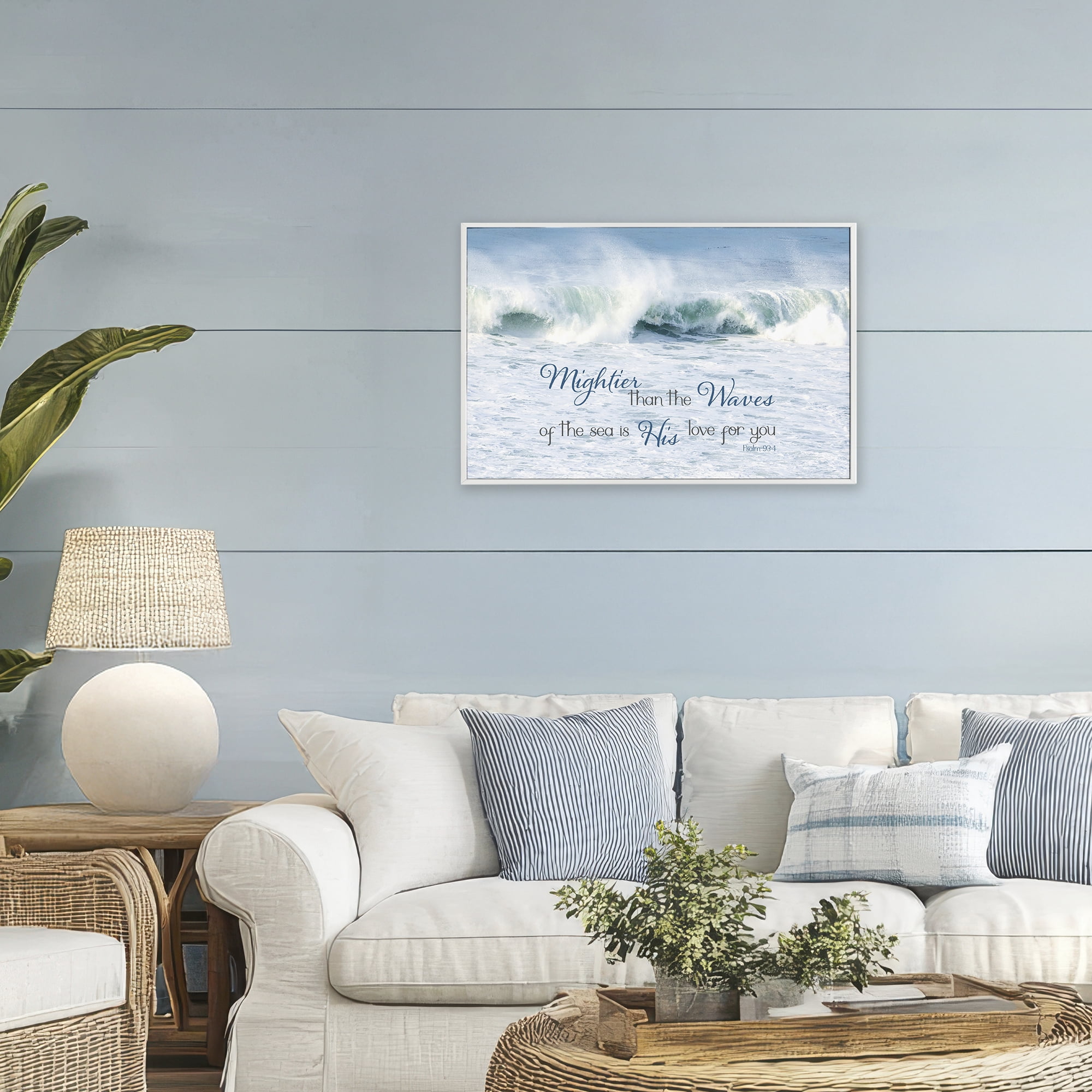Stupell Industries Mightier Than The Waves White Framed Giclee Art, design by Kathy Mansfield