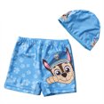 thumbnail image 4 of 2pcs/set For 1-12 Years Old Boy Polyester Swimming Trunks Cartoon With Swimming Cap Swimming Set, 4 of 7