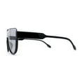 thumbnail image 3 of SA106 Futuristic Half Rim Flat Top 80s Sunglasses Black Gunmetal Grey, 3 of 4